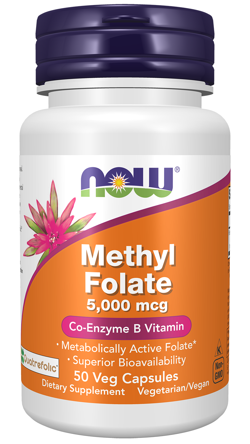NOW Supplements, Methyl Folate 5000 mcg, 50 Veg Caps — product image