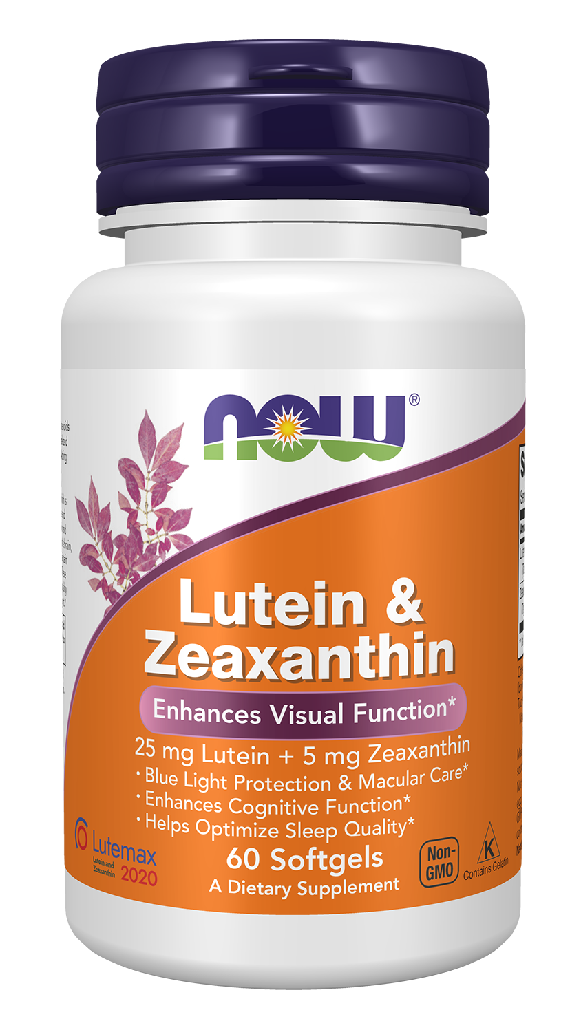 NOW Supplements, Lutein & Zeaxanthin with 25 mg and 5 mg, 60 Softgels — product image