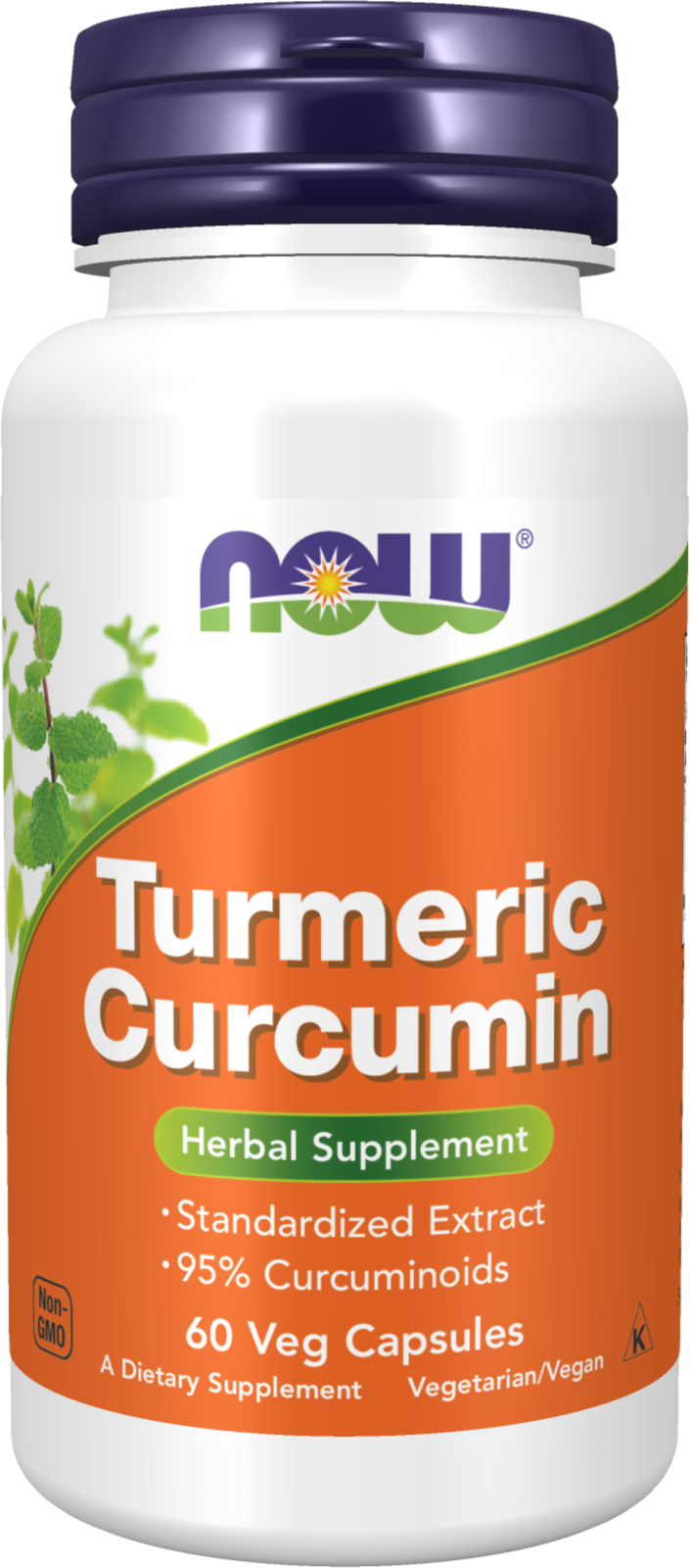 NOW Supplements, Turmeric Curcumin,  95% Curcuminoids, 60 Veg Caps — product image