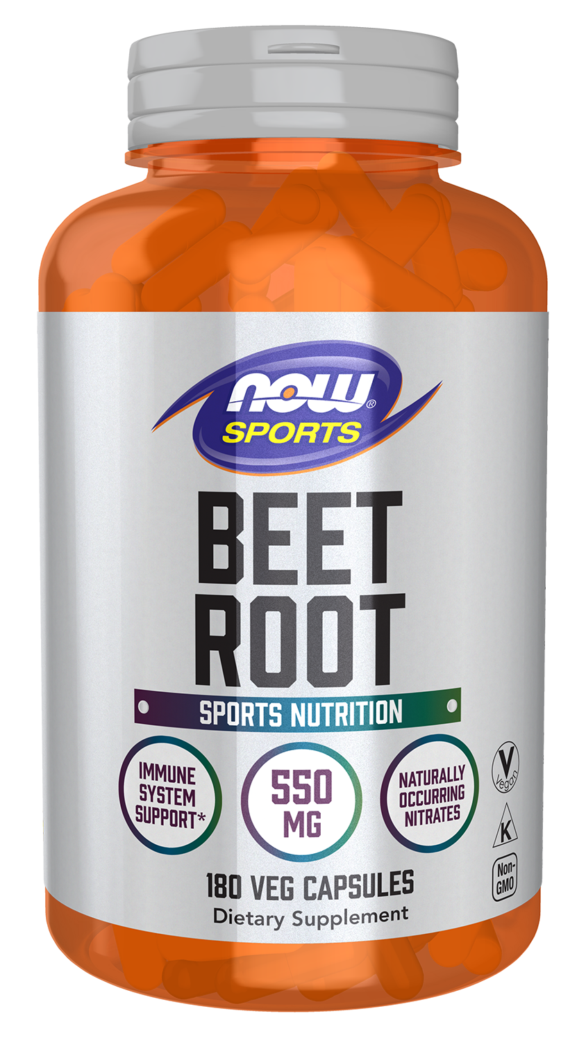 NOW Sports, Beet Root 550 mg, Naturally Occurring Nitrates, 180 Veg Caps — product image