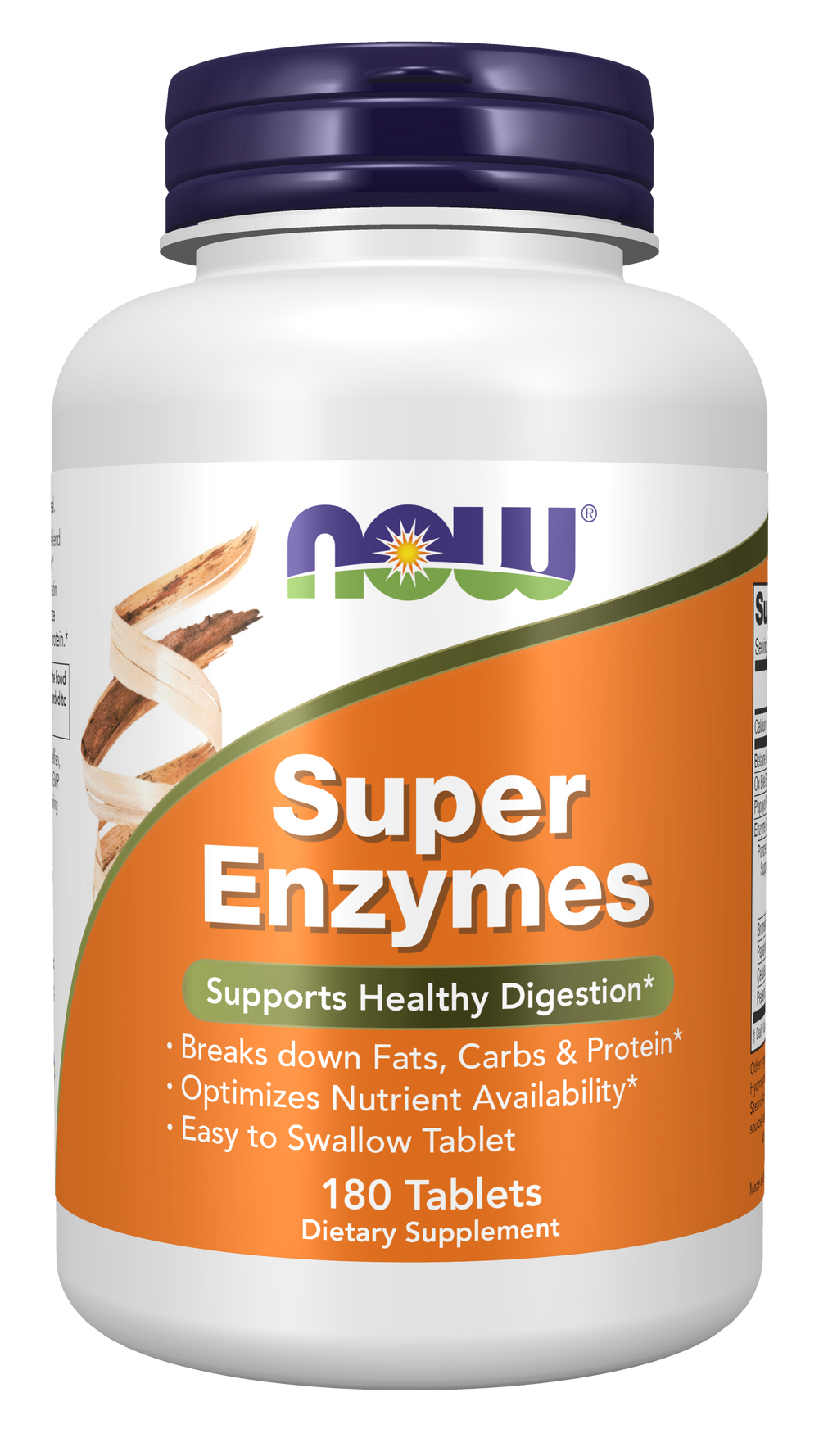 NOW Supplements, Super Enzymes, Bromelain, Ox Bile, Pancreatin, 180 Tabs — product image