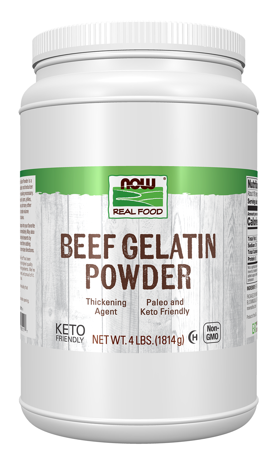 NOW Foods, Beef Gelatin Powder, Thickening Agent, 4 lb — product image