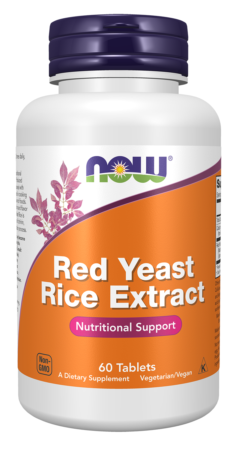NOW Supplements, Red Yeast Rice 1,200 mg, Nutritional Support, 60 Tablets — product image