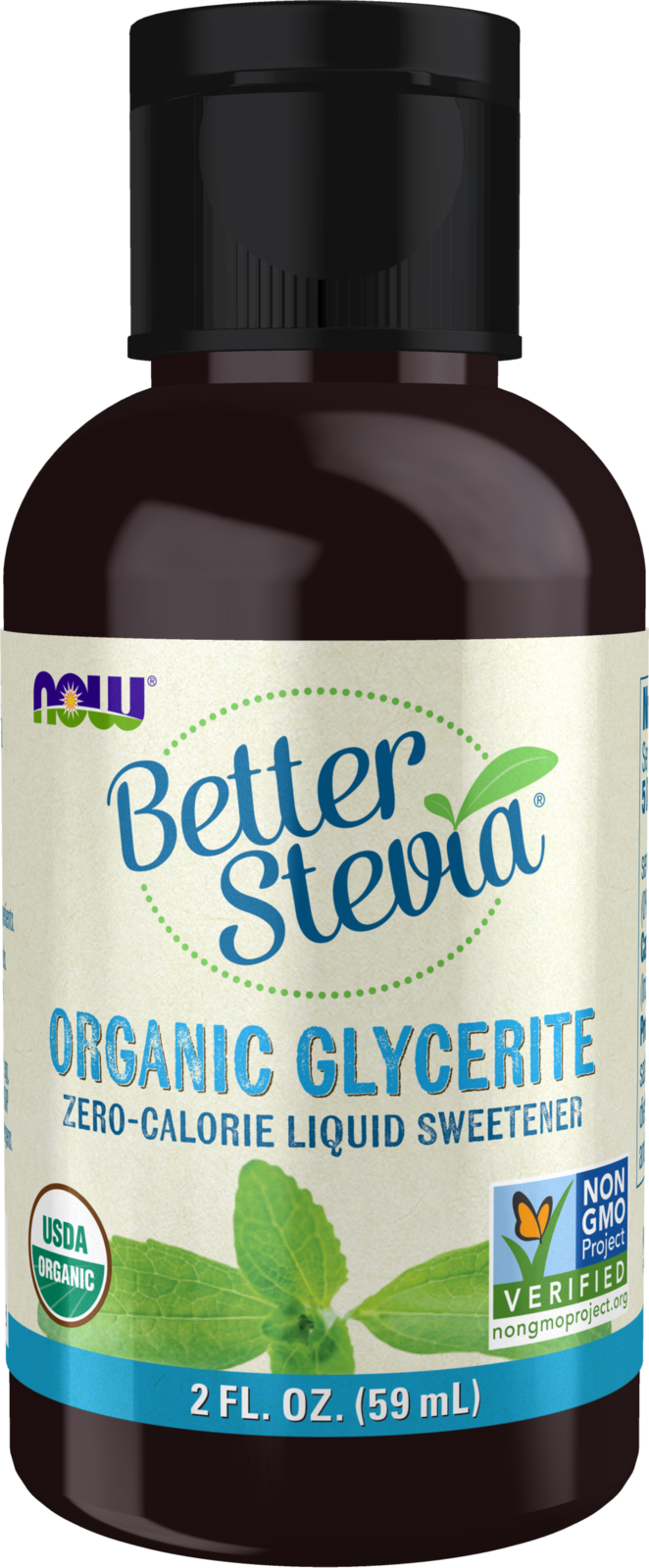 NOW BetterStevia® Organic Glycerite Zero-Cal Liquid Sweetener, 2 fl. oz. — product image
