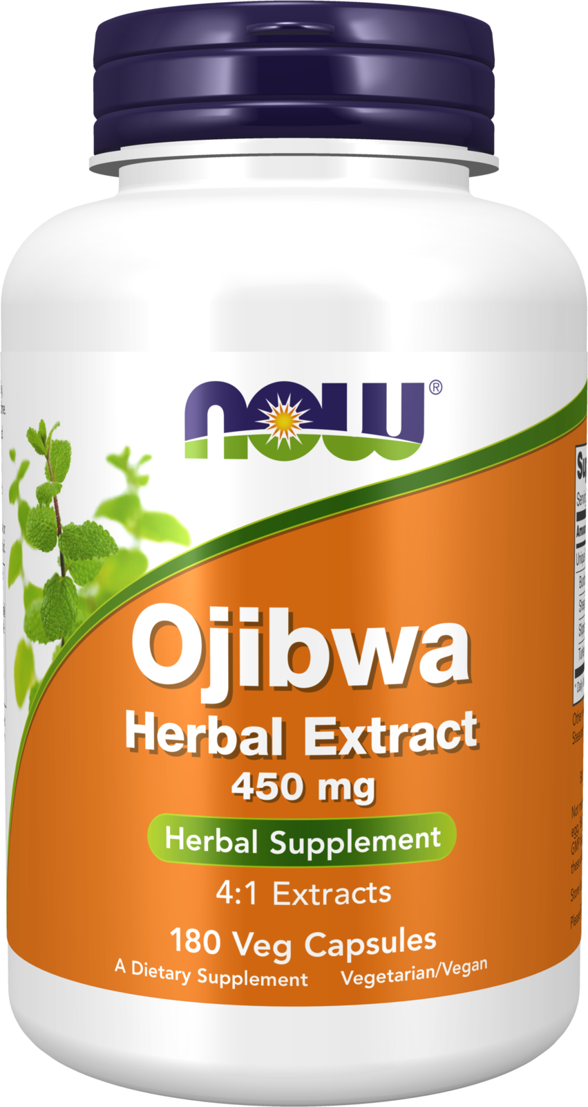 NOW Supplements, Ojibwa Herbal Extract 450 mg, Concentrated Blend of High Quality, Alcohol-fFree, 4:1 Herbal Extracts, 180 Veg Capsules — product image