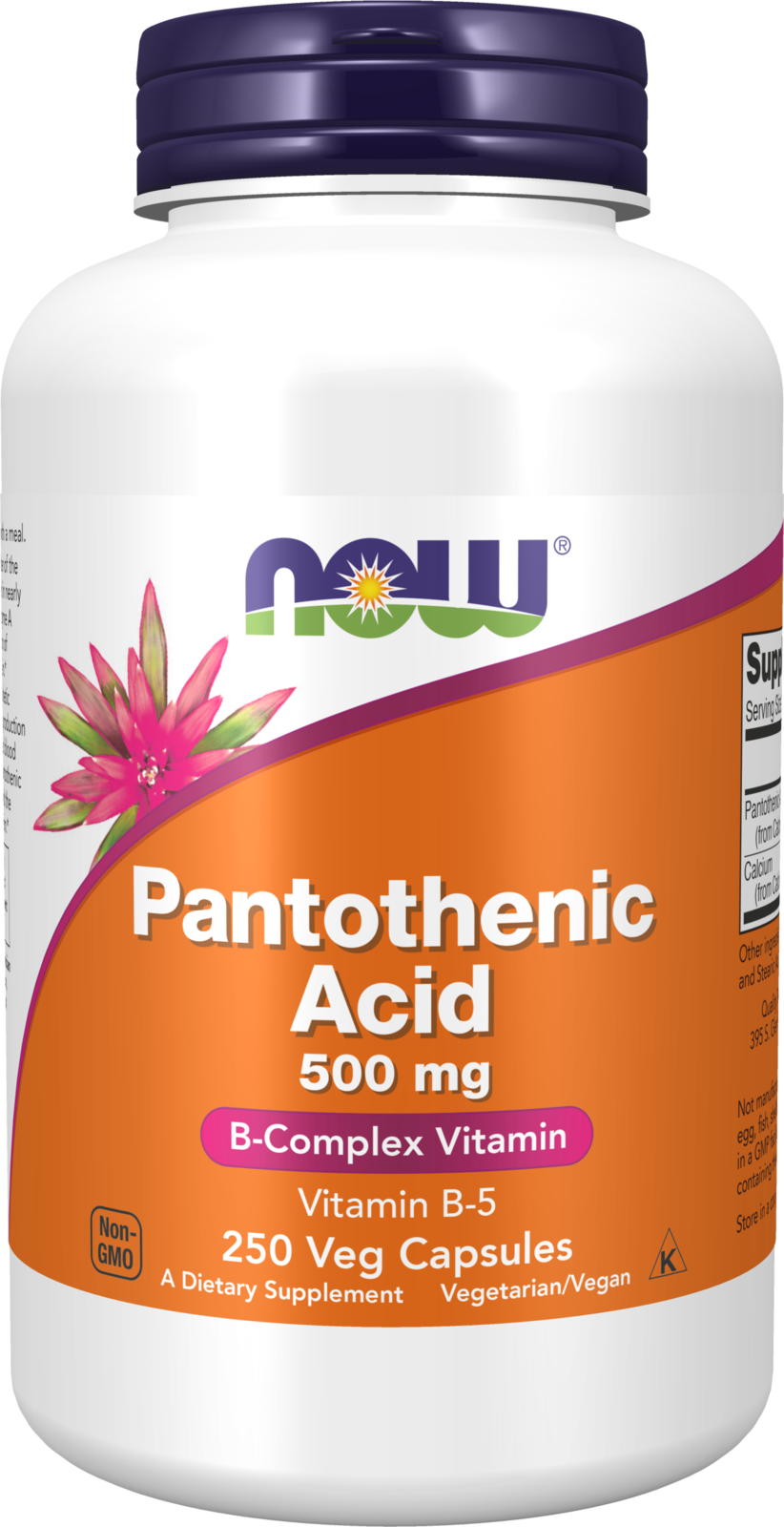 NOW Supplements, Pantothenic Acid  500 mg, B-Complex Vitamin, 250 Caps — product image