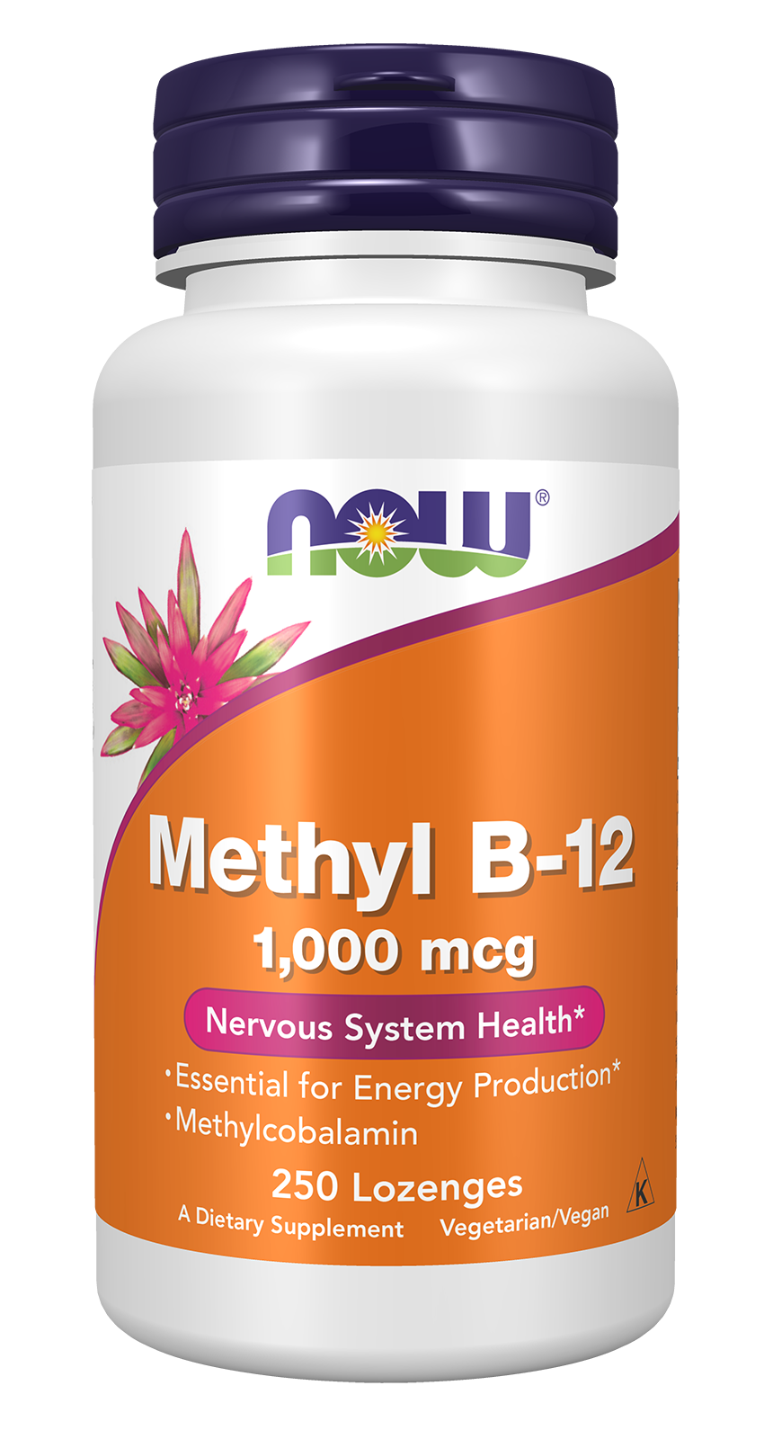 NOW Supplements, Methyl B-12 1000 mcg, Nervous System Health*, 250 Lozenges — product image