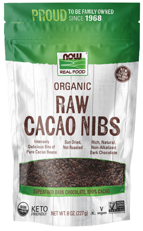 ORGANIC CACAO NIBS RAW  8 OZ — manufacturer front image