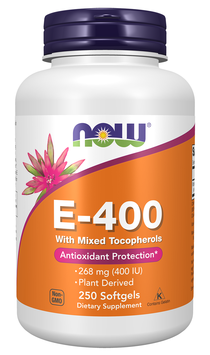 NOW Supplements, Vitamin E-400 IU Mixed Tocopherols, 250 Softgels — product image