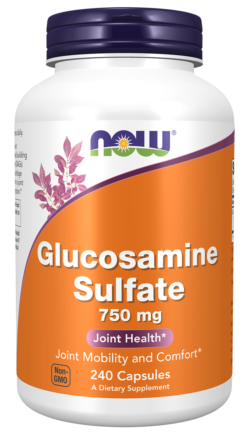 NOW Supplements, Glucosamine Sulfate 750 mg, 240 Veg Capsules — product image