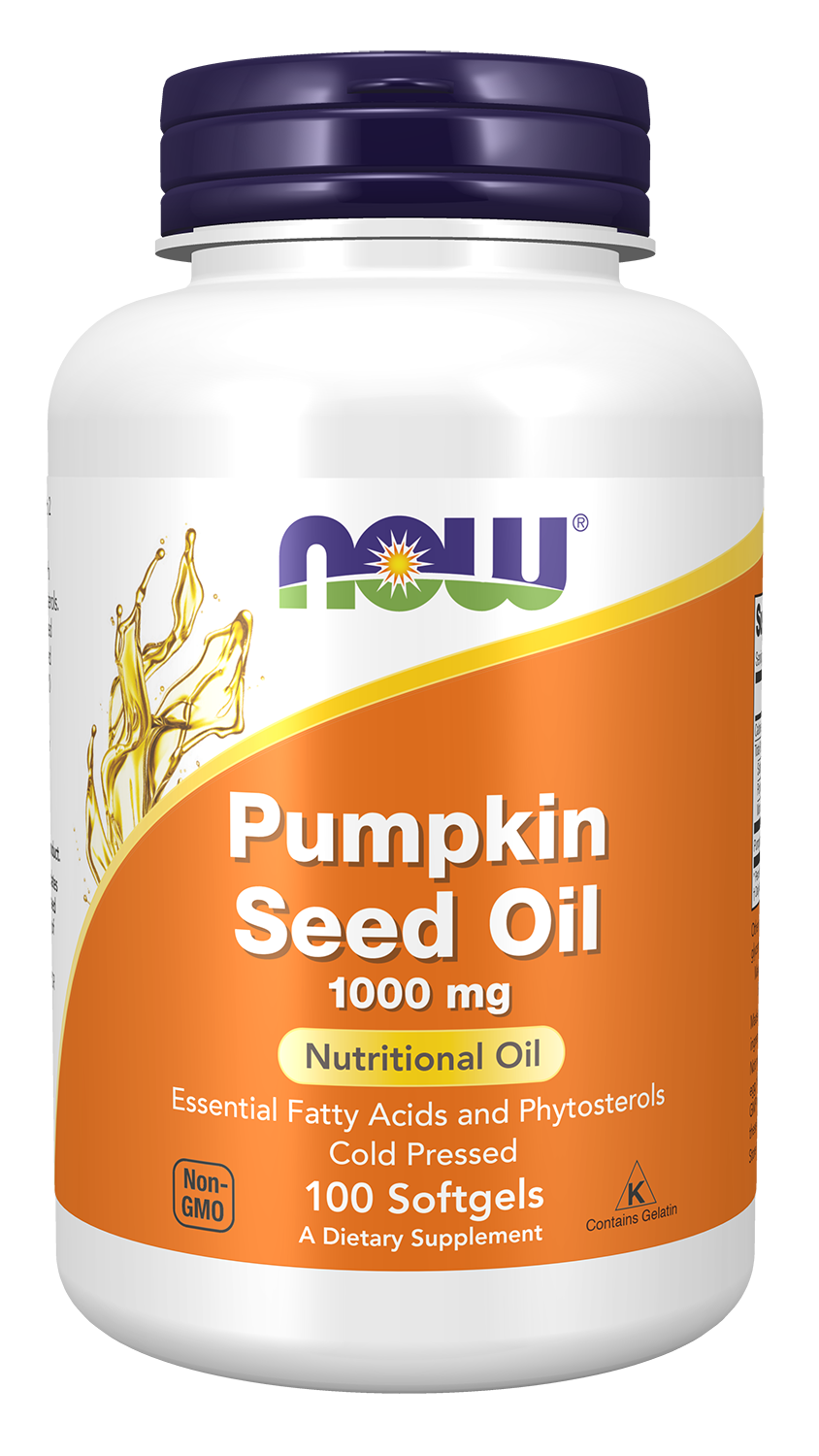 NOW Supplements, Pumpkin Seed Oil 1000 mg, Cold Pressed, 100 Softgels — product image