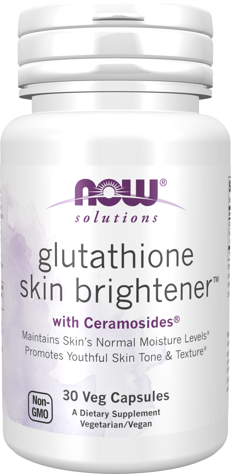 NOW Solutions, Glutathione Skin Brightener with Ceramosides®, 30 Veg Caps — product image