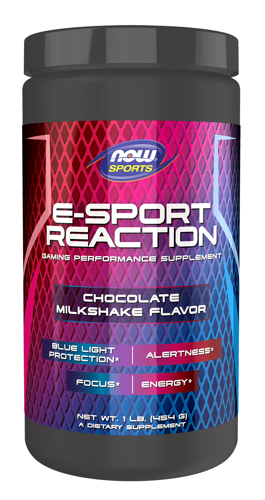 NOW Sports, E-Sport Reaction, Gaming Energy*, Chocolate, 30 Servings — product image