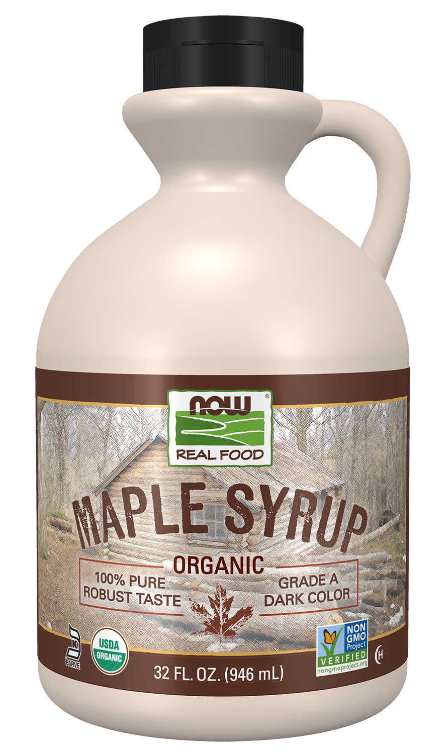 NOW Foods, Certified Organic Maple Syrup, Grade A Dark Color, 32 fl. oz — product image