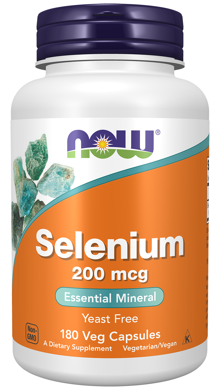 NOW Supplements, Selenium 200 mcg, Essential Mineral, 180 Veg Caps — product image