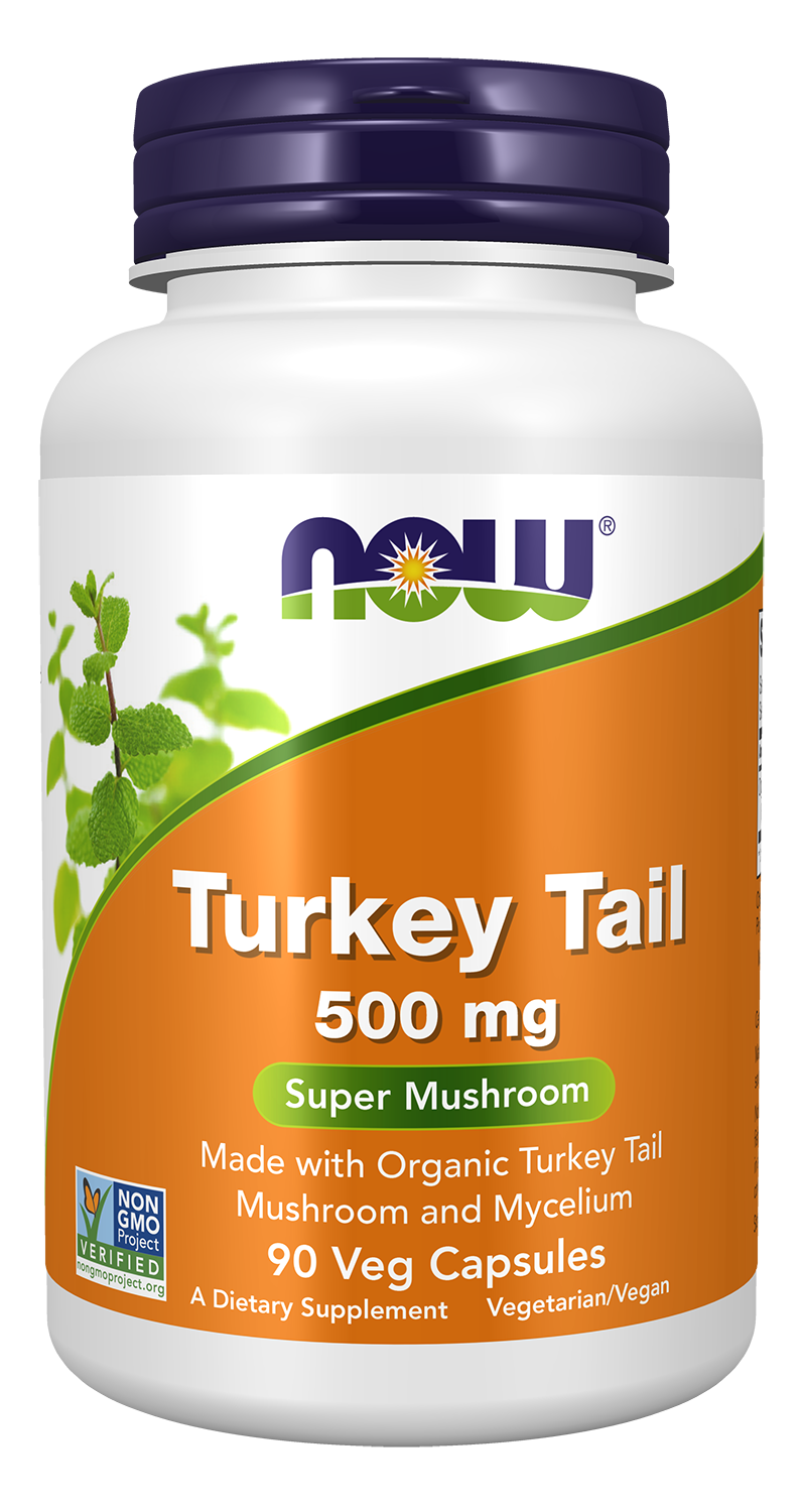 NOW Supplements, Turkey Tail 500 mg,  90 Veg Caps — product image