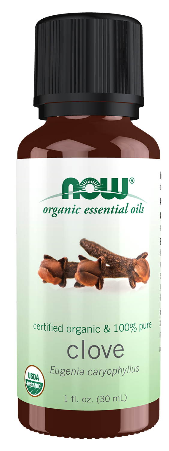 NOW Essential Oils, Organic Clove Oil, Steam Distilled, Undiluted, 1 fl. oz — product image