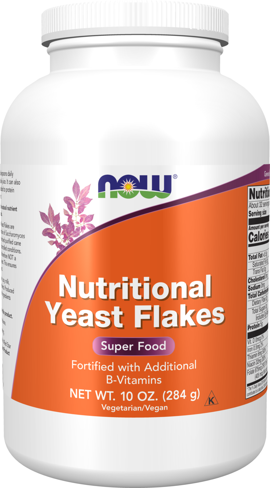 NOW Supplements, Nutritional Yeast Flakes, Fortified, 10 oz — product image