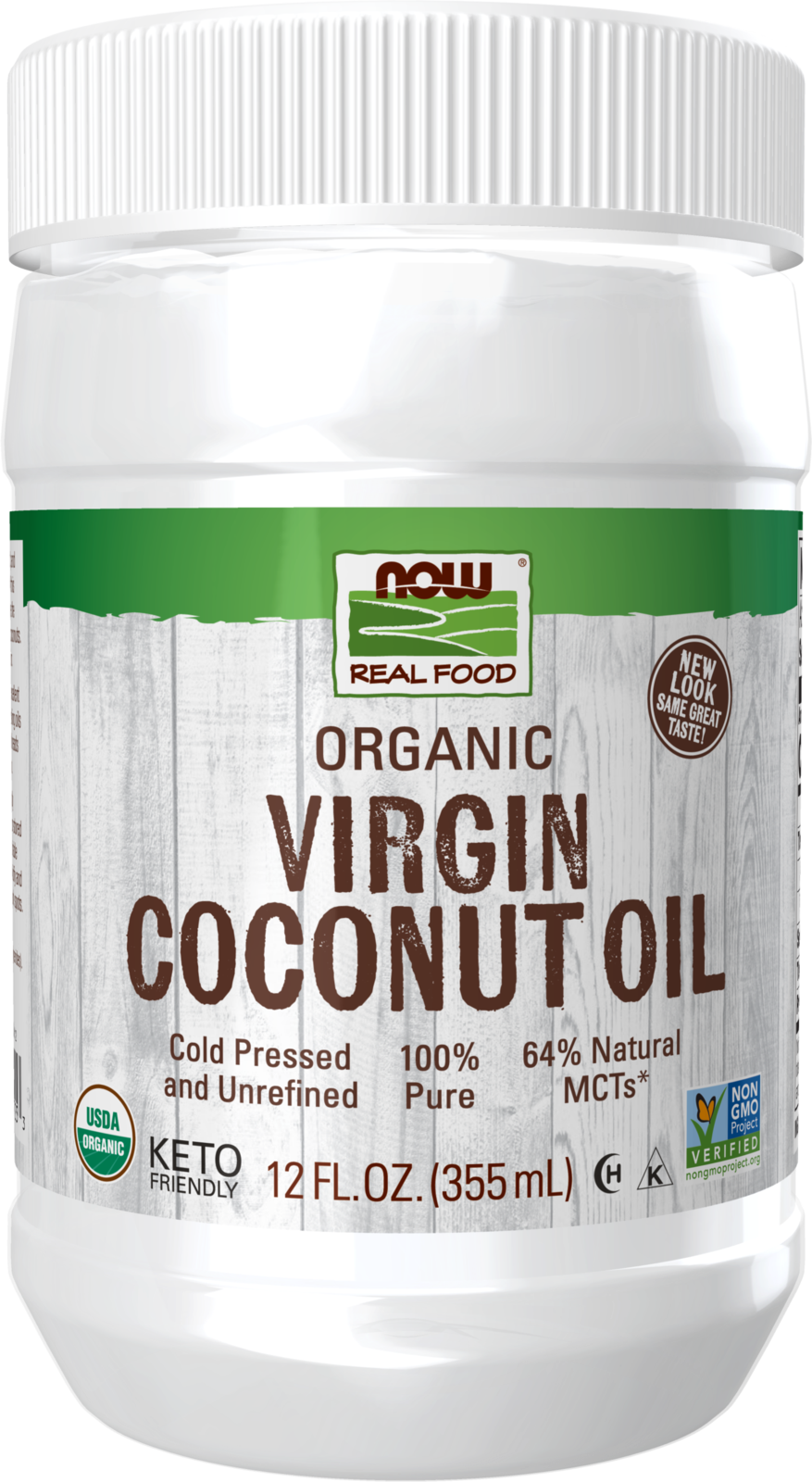 NOW Foods, Certified Organic Virgin Coconut Oil, Unrefined, 12 fl. oz — product image