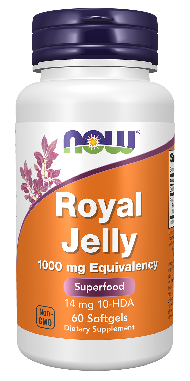 NOW Supplements, Royal Jelly with 10-HDA, 60 Softgels — product image