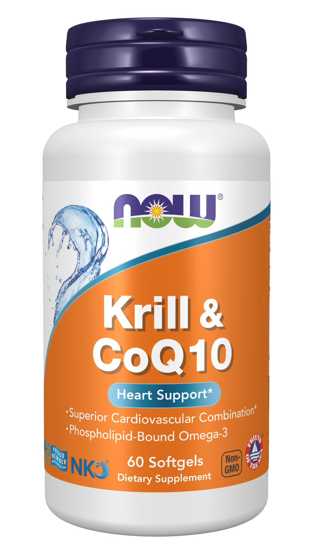 NOW Supplements, Krill & CoQ10, Heart Support*, 60 Softgels — product image