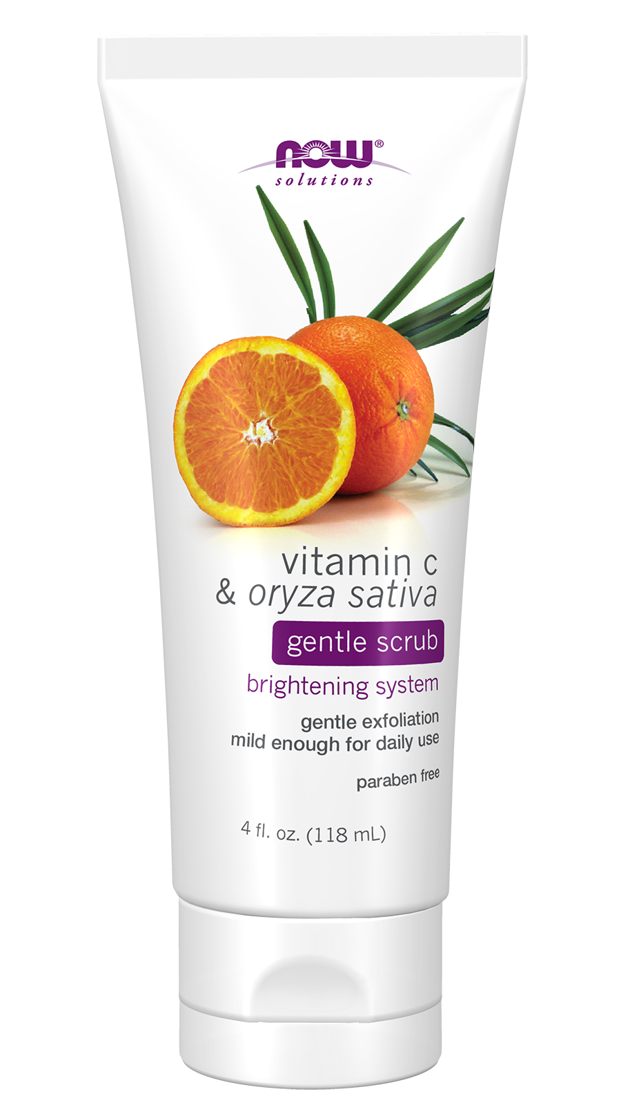 NOW Solutions, Vitamin C and Oryza Sativa Scrub, Brightening, 4 fl. oz — product image