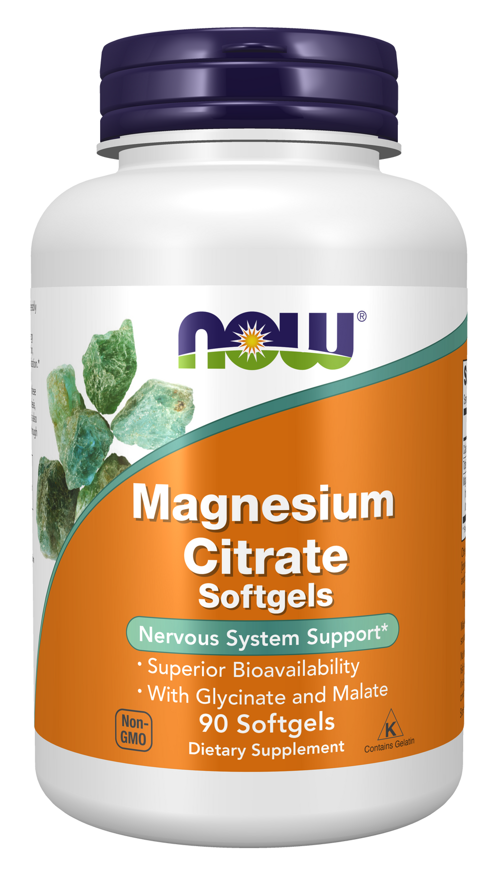 NOW Supplements, Magnesium Citrate, With Glycinate & Malate, 90 Softgels — product image