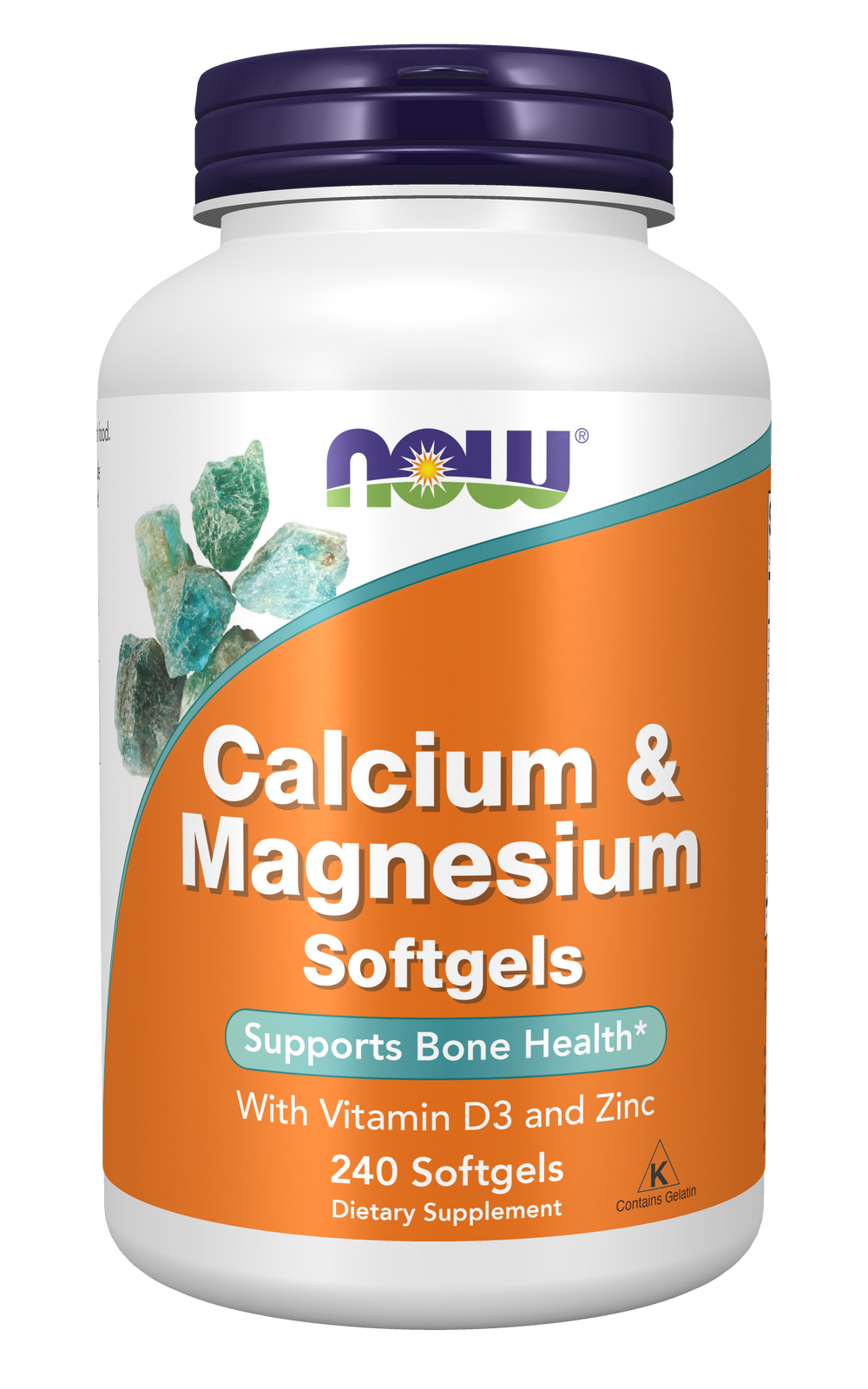 NOW Supplements, Calcium & Magnesium with Vitamin D-3 and Zinc, Supports Bone Health*, 240 Softgels — product image