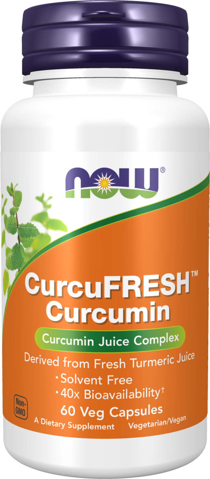 NOW Supplements, CurcuFRESH™ Curcumin, from Turmeric Juice, 60 Veg Caps — product image