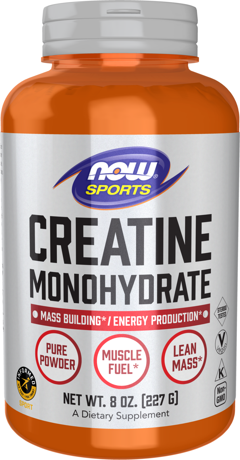 NOW Sports, Creatine Monohydrate Powder, Muscel Fuel*, 8 oz — product image