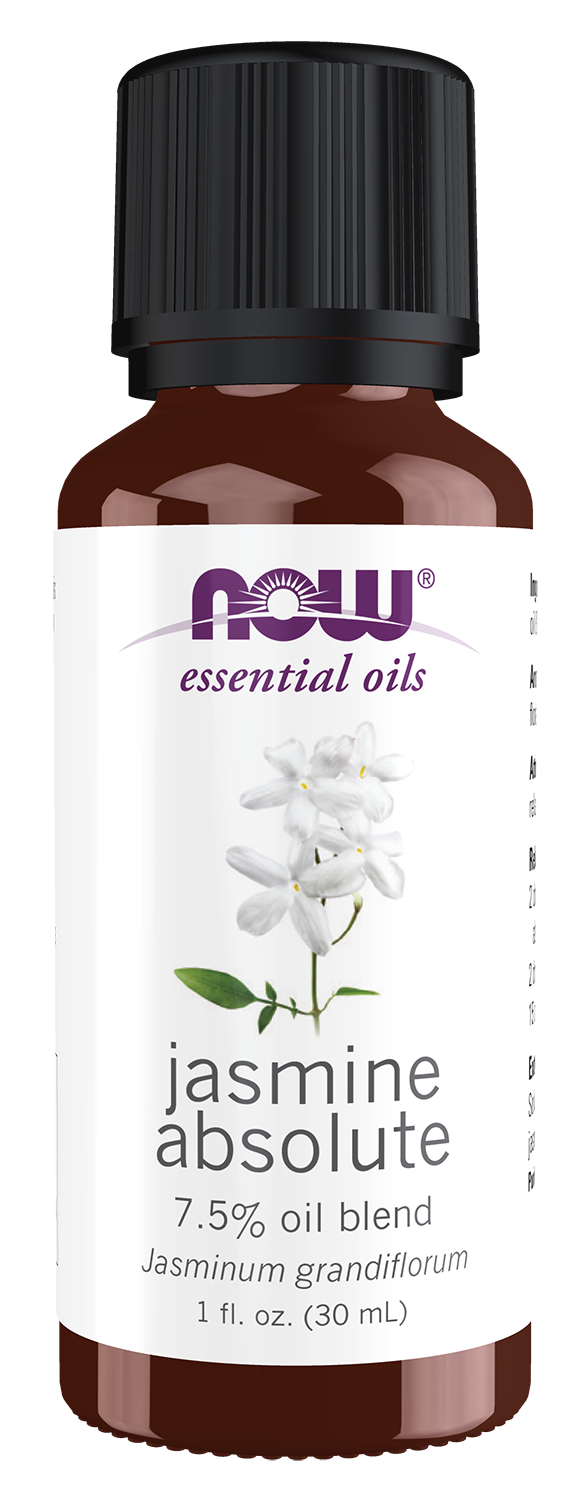NOW Essential Oils, Jasmine Absolute Oil Blend with Jojoba, 1 fl. oz — product image
