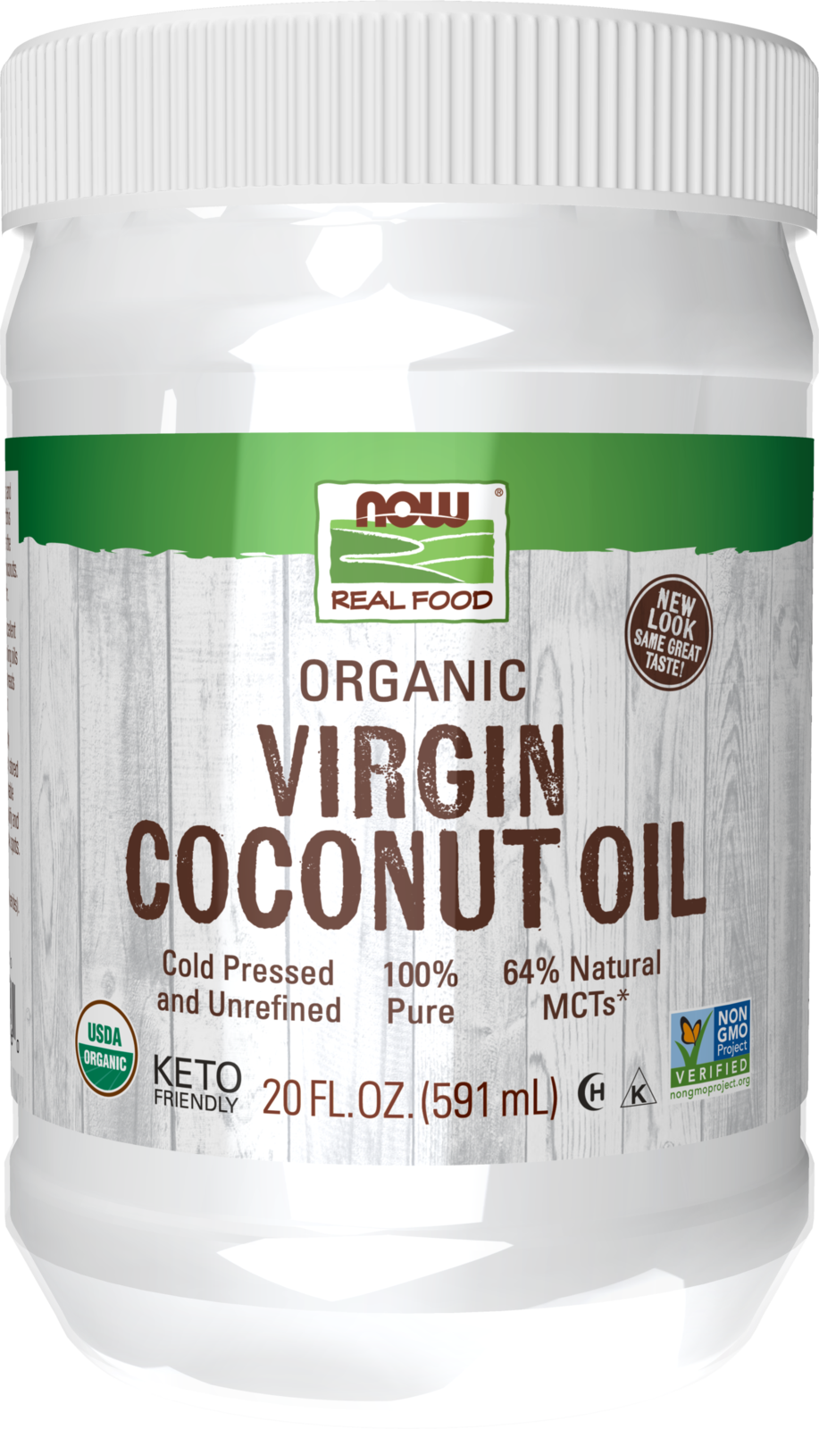 NOW Foods, Certified Organic Virgin Coconut Oil, Unrefined, 20 fl. oz — product image