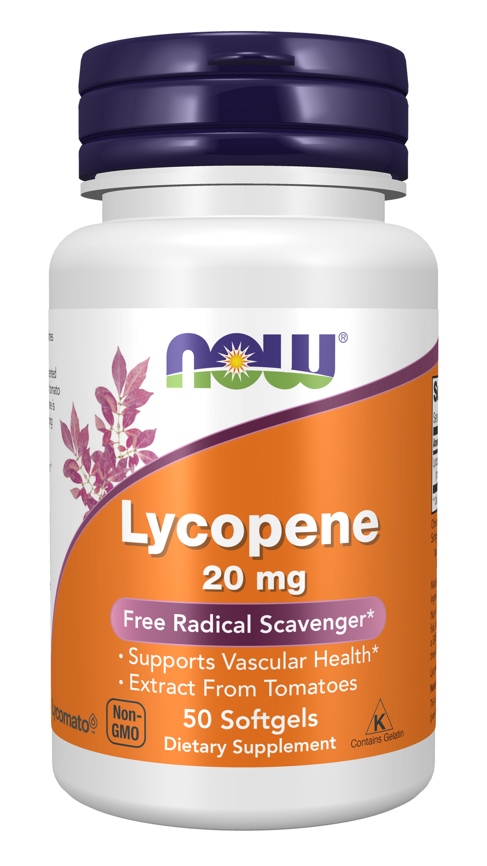 NOW Supplements, Lycopene 20 mg with Extract from Tomatoes, 50 Softgels — product image