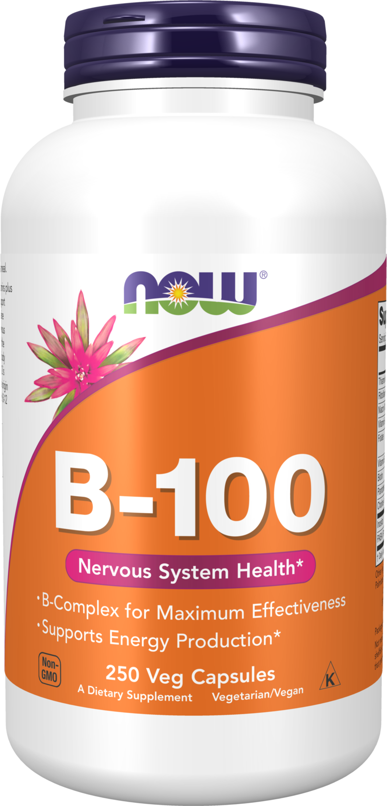 NOW Supplements, Vitamin B-100, Energy Production*, 250 Veg Caps — product image