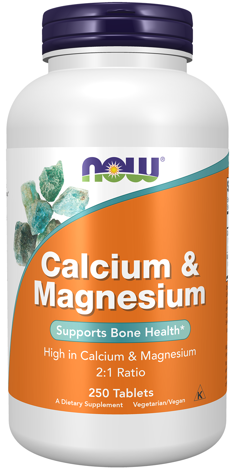 NOW Supplements, Calcium & Magnesium 2:1 Ratio, High Potency, 250 Tabs — product image