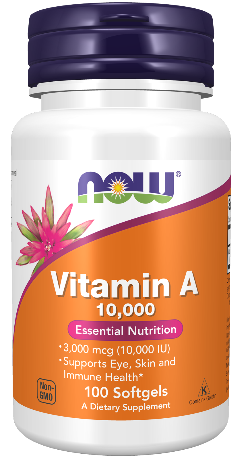 NOW Supplements, Vitamin A 10,000 IU, Eye Health*, 100 Softgels — product image