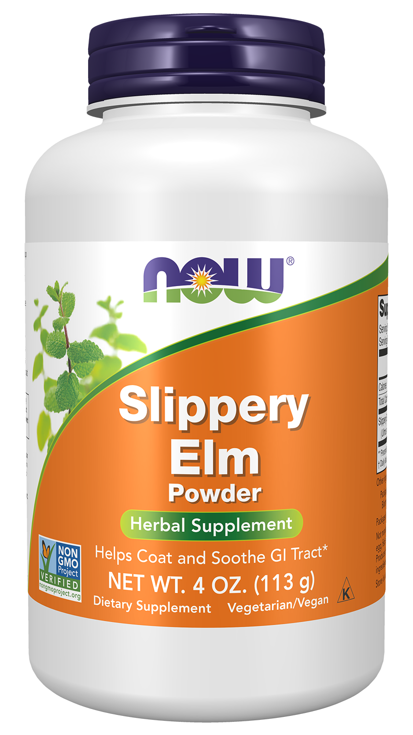NOW Supplements, Slippery Elm Powder (Ulmus rubra), Herbal Supplement, 4-oz — product image