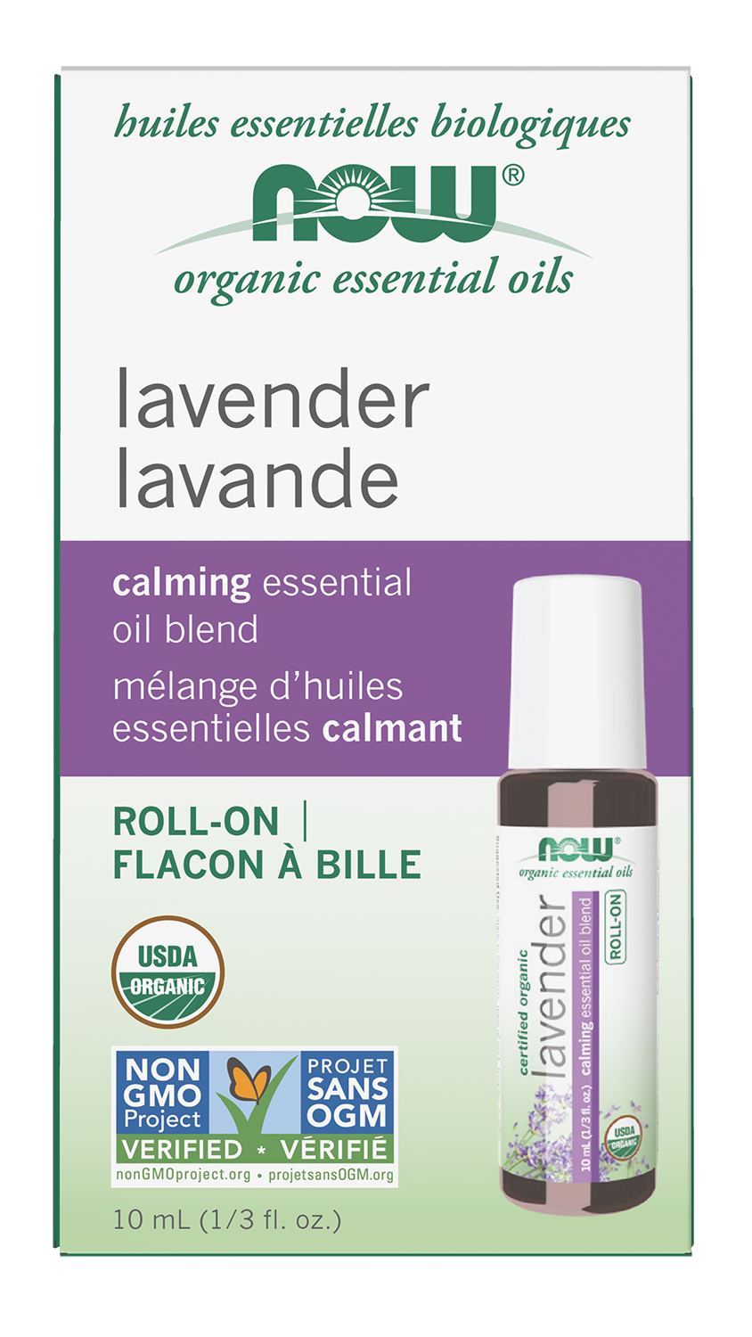 NOW Essential Oils, Organic Lavender Calming Roll-On, 10 mL — product image