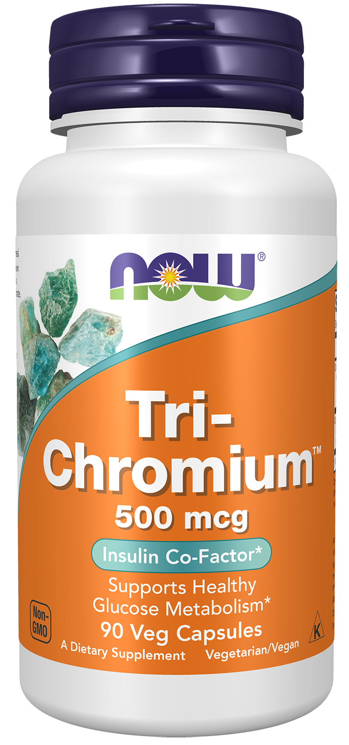 NOW Supplements, Tri-Chromium™ 500 mcg, Insulin Co-Factor*, 90 Veg Caps — product image
