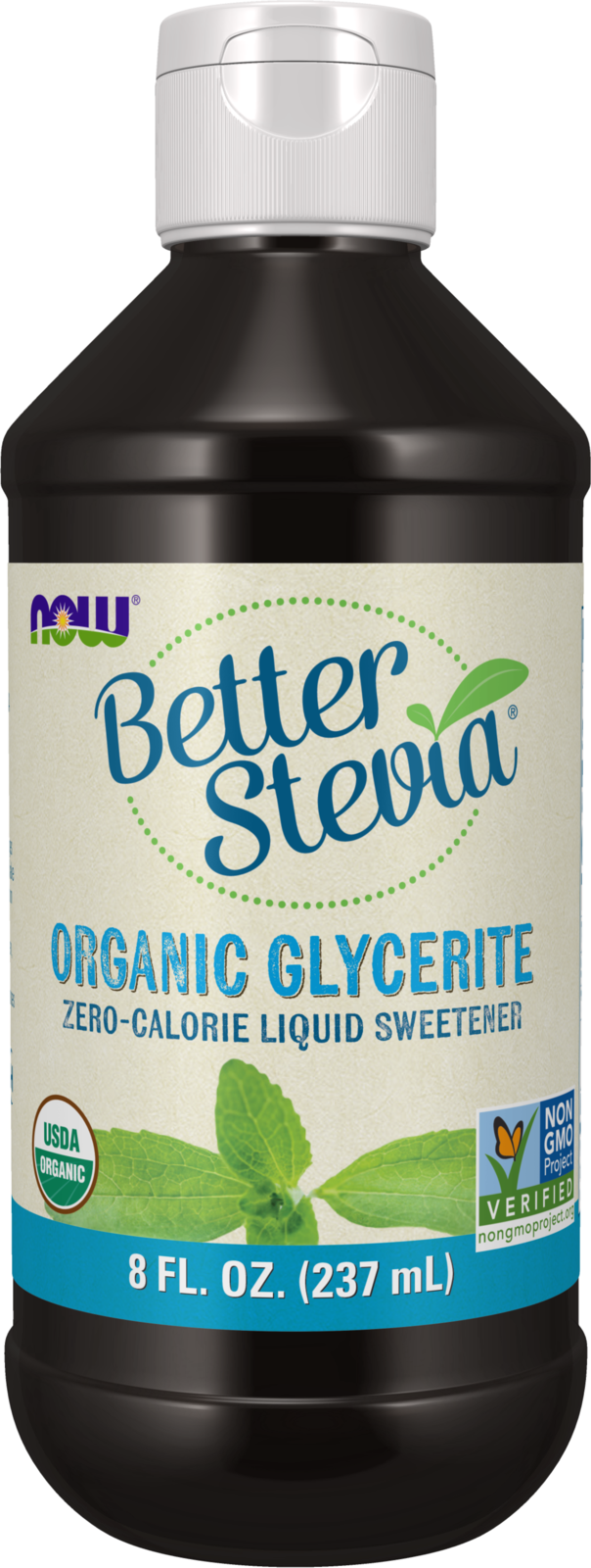 NOW  BetterStevia® Organic Glycerite Zero-Calorie Sweetener, 8 fl. oz. — product image