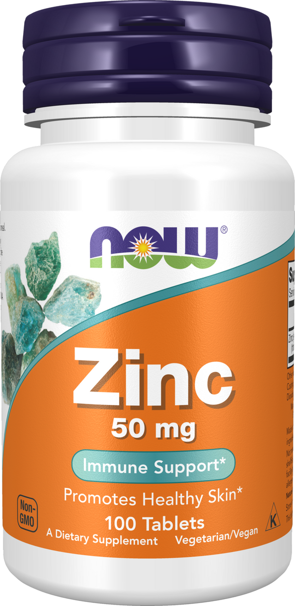 NOW Supplements, Zinc (Zinc Gluconate) 50 mg, Immune Support*, 100 Tabs — product image