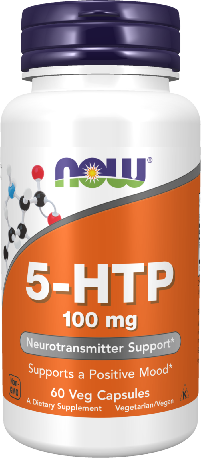 NOW Supplements, 5-HTP (5-hydroxytryptophan) 100 mg, 60 Veg Caps — product image