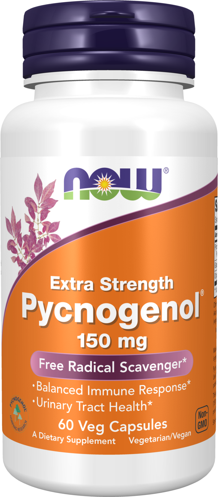 NOW Supplements, Pycnogenol® 150mg, Extra Strength, 60 Veg Caps — product image