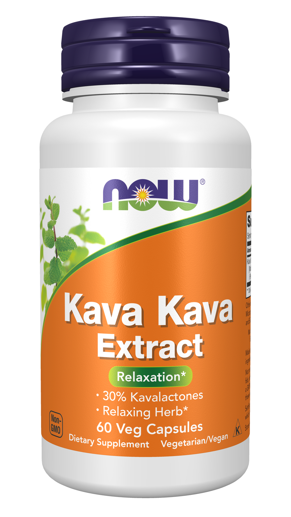NOW Supplements, Kava Kava Extract Extract, 30% Kavalactones, 60 Veg Caps — product image