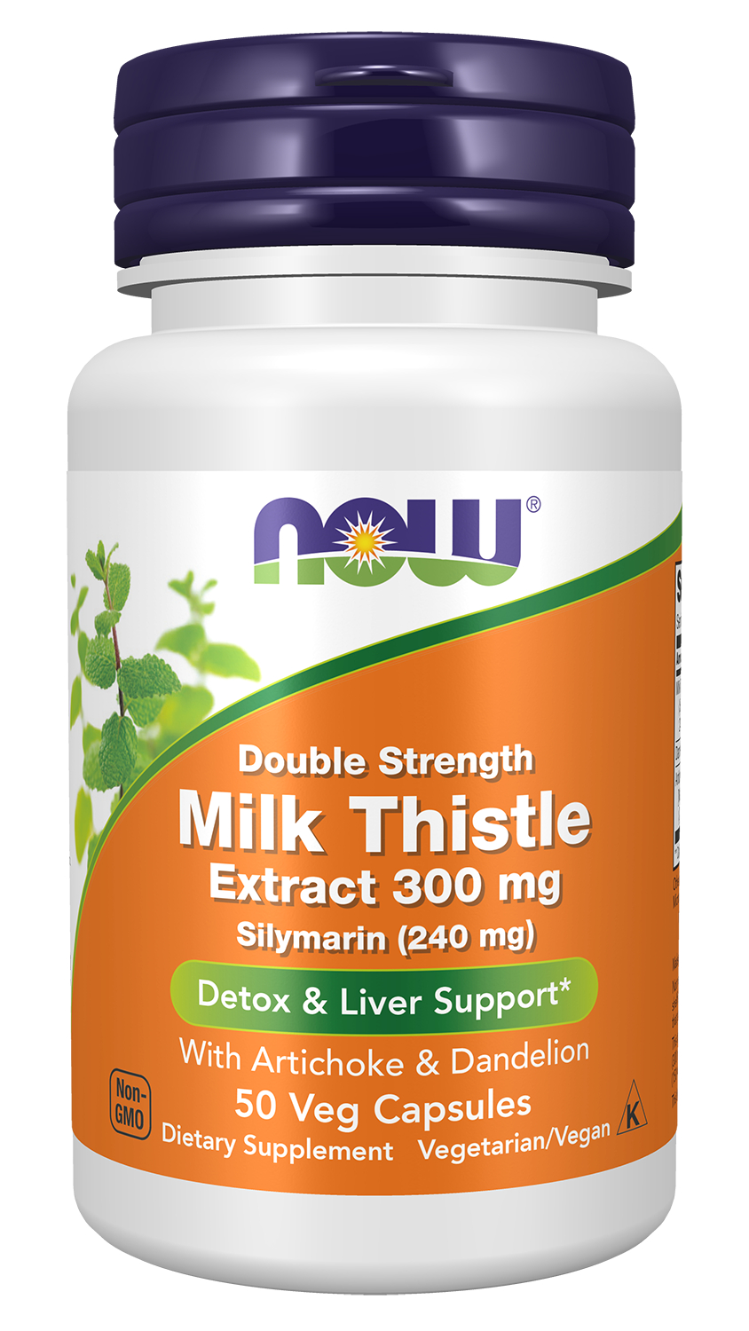 NOW Supplements, Milk Thistle Extract 300 mg Silymarin 240 mg, 50 Veg Caps — product image