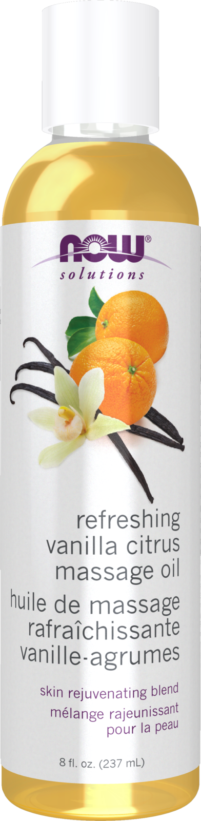 NOW Solutions, Refreshing Vanilla Citrus Massage Oil, 8 fl. oz — product image