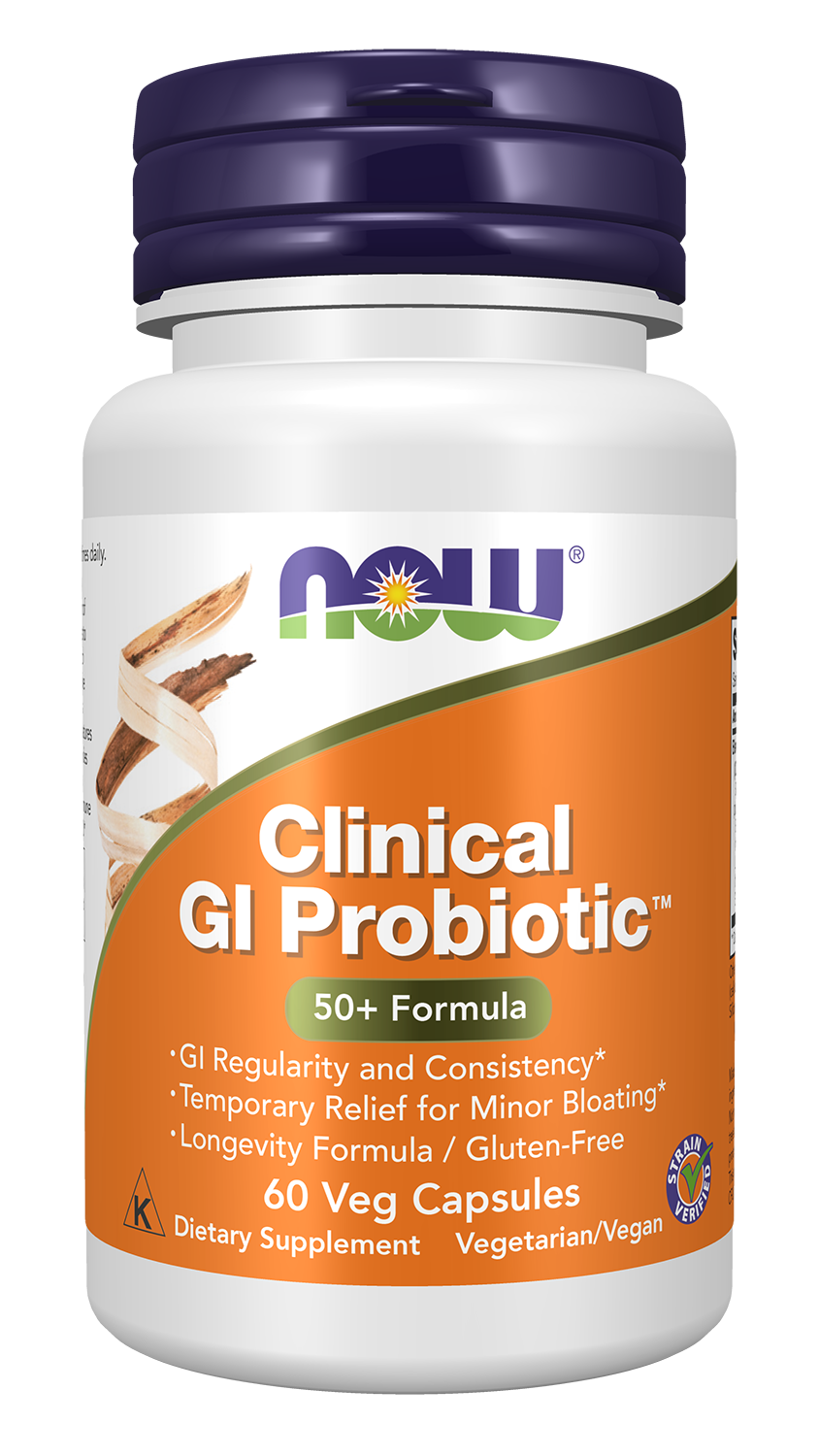 NOW Supplements, Clinical GI Probiotic™, 50+, Gluten Free, 60 Veg Caps — product image