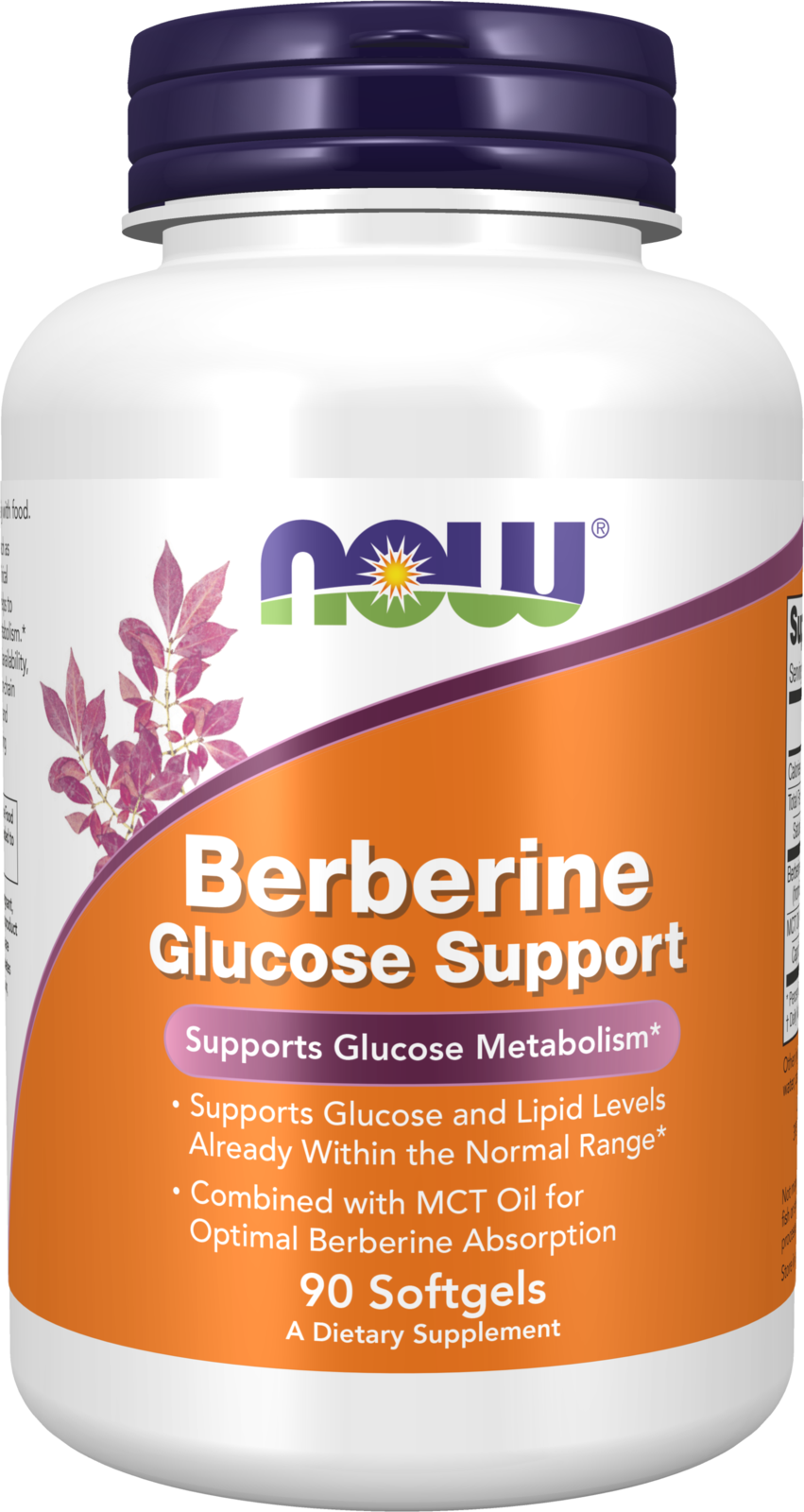 NOW Supplements, Berberine Glucose Support, With MCT Oil, 90 Softgels — product image