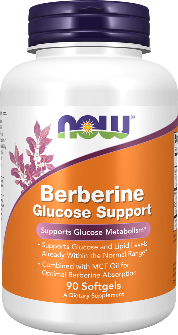 NOW Supplements, Berberine Glucose Support, With MCT Oil, 90 Softgels — product image