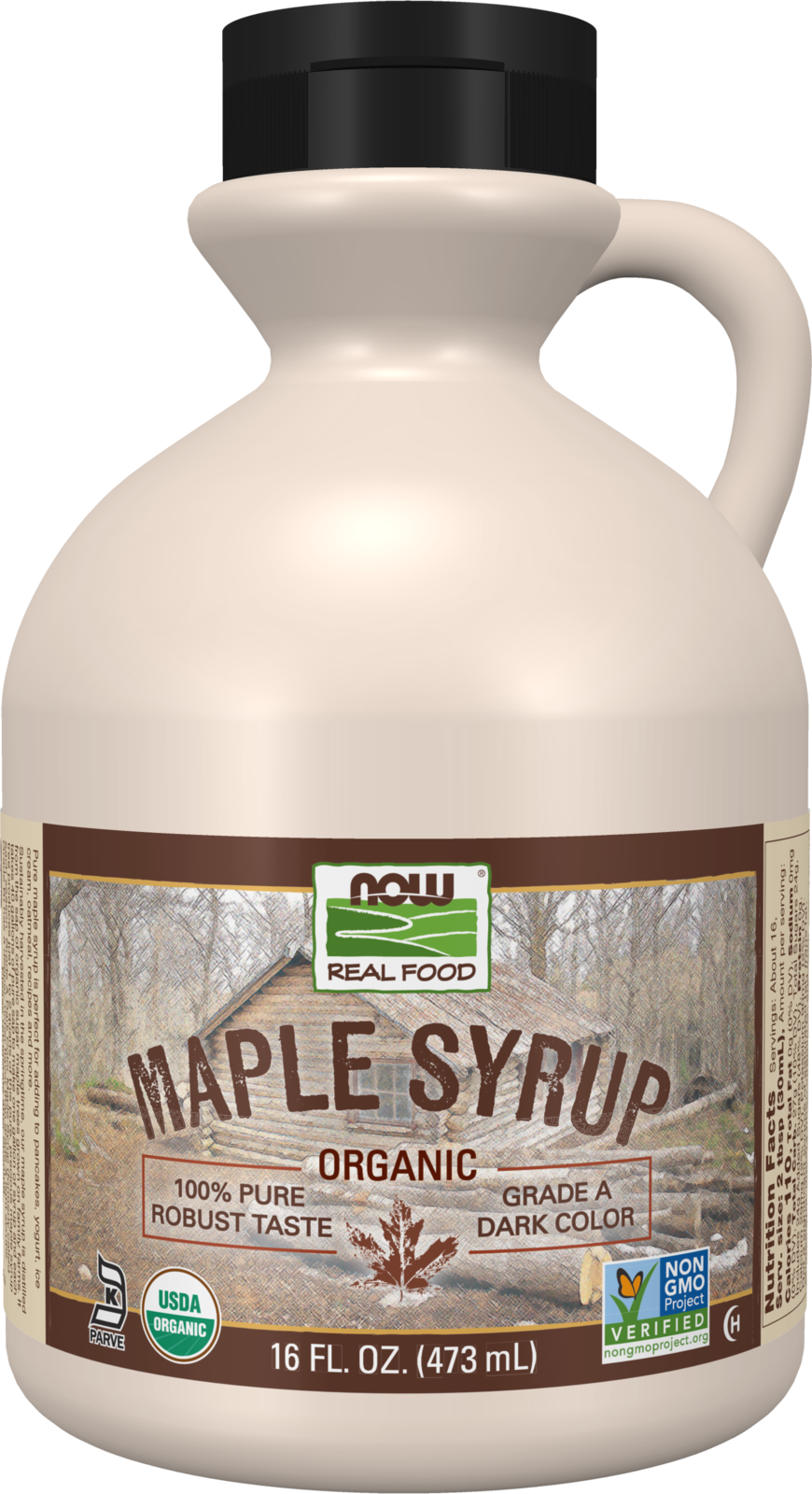 NOW Foods, Certified Organic Maple Syrup, Grade A Dark Color, 16 fl. oz — product image